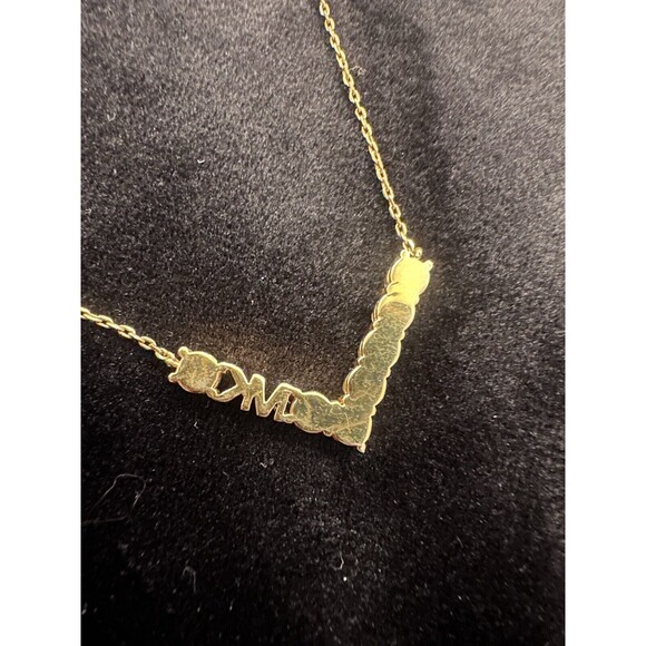 MICHAEL KORS GOLD-TONE CRYSTAL MK NECKLACE 14 -16 inches Never Worn - NWOT - $80 - Picture 4 of 5